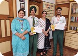 Kunwarpartap Singh Of Class X Bags The I Prize And Ved Bhatia Of XII Arts Gets Consolation Prize In Ludhiana Sahodaya Schools Complex (Central Zone) Hindi Declamation Competition 2023-24